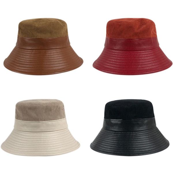 

wide brim hats fisherman hat women bucket cotton corduroy artificia leather cute print fashion men's caps sun, Blue;gray
