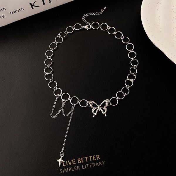 

pendant necklaces hollow butterfly star necklace for women fashion date shopping annual jewelry, Silver