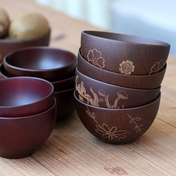 

practical wooden cutlery household basin fruit bowl salad tableware and bowls