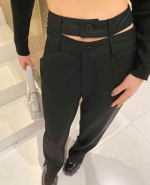 

capris elastic women's double black small mouth high waist pants, spring and summer wear, Black;white