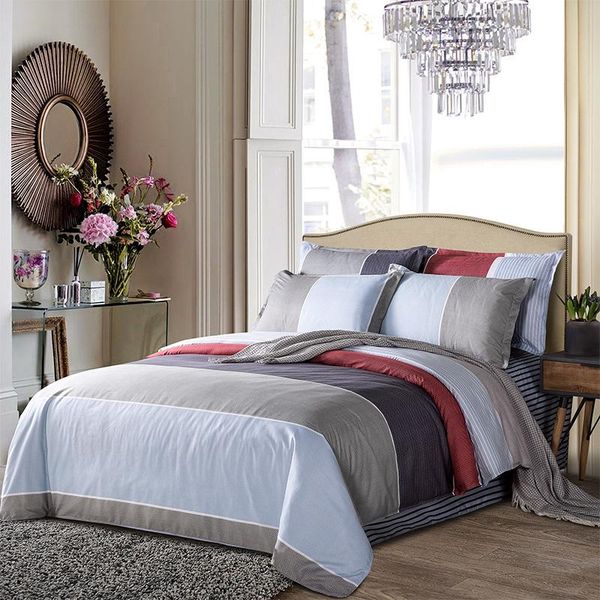 

bedding sets classic set 5 size grey red flower bed linen 4pcs/set cartoon duvet cover sheet ab side 2021