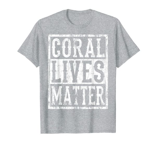 

coral lives matter coral reef diving coral t-shirt, White;black