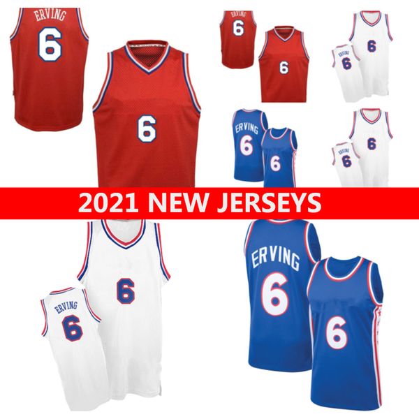 

2021 basketball jersey 6julius erving, Black;red