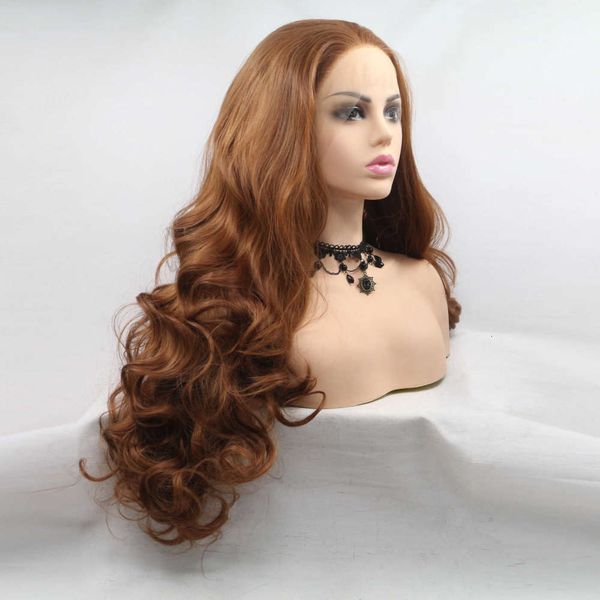 

front lace wig natural curve brown curl, Black;brown