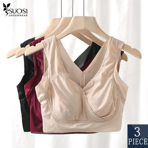 

bras 3 piece women's underwear female 200kg wire-soft sleep comfort seamless vest plus size lingerie bra xxl 4xl 5xl 6xl 7xl 8xl, Red;black