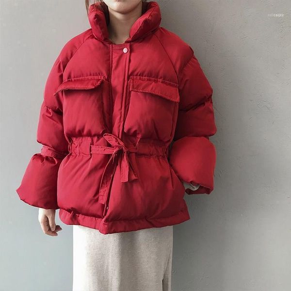 

women's down & parkas winter elegant slim fit thick warm parka pockets women fashion solid long sleeve jacket female outwear1, Black