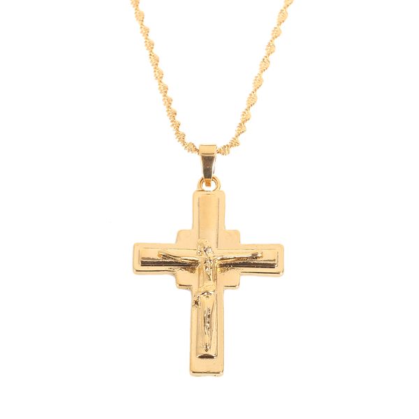 

gold jesus cross pendant necklace chain charm necklace for men jewelry, Silver