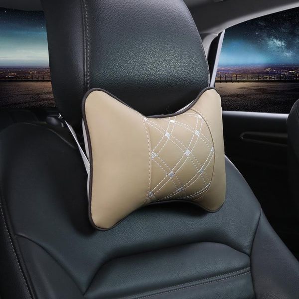 

seat cushions car headrest four seasons universal premium danny leather pillow filled space cotton auto protection neck