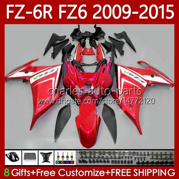 Kit corpo per YAMAHA FZ6N FZ6 FZ 6R 6N 6 R N 600 09-15 Carrozzeria 103No.49 Rosso metallo FZ-6R FZ600 FZ6R 09 10 11 12 13 14 15 FZ-6N 2009 2010 2011 2012 2013 2014 2015 Carenatura originale