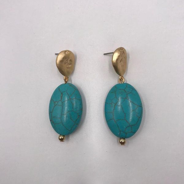 

dangle & chandelier kara&kale boho fashion jewelry gothic green crack natural stone bead earings charms vintage gold earrings for women ed00, Silver