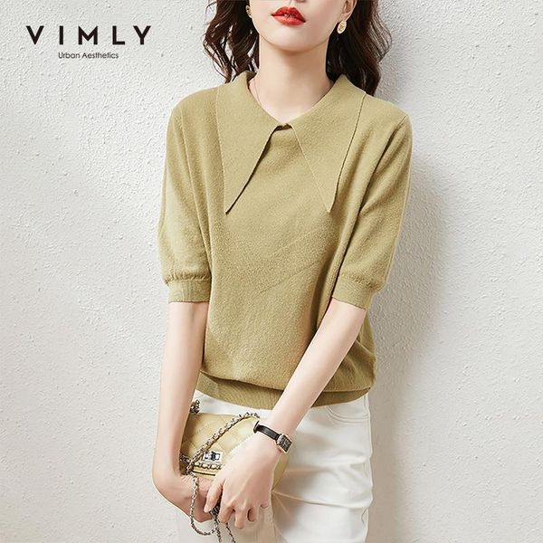 

women's sweaters vimly women knitted summer slim thin sweater casual half sleeve solid pullover clothes female elegant f6589, White;black