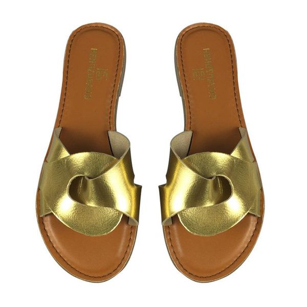 

fashion design women's slippers summer outdoor hollow weaving solid golden slides girls home indoor low heel flat sandals, Black