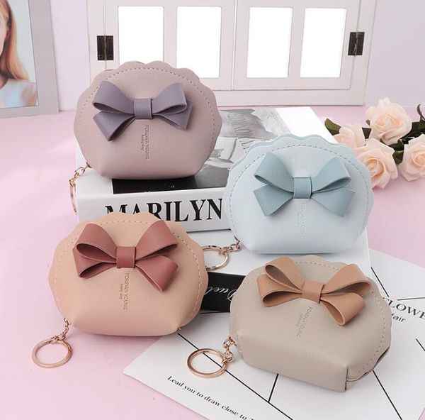 

dhl100pcs coin purses women pu multi-functional portable bowknot preppy style jewelry bags, Red;black