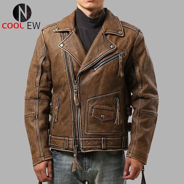

men's jackets al101 red super offer read description asian size genuine cow skin leather coat mens cowhide casual jacket, Black;brown