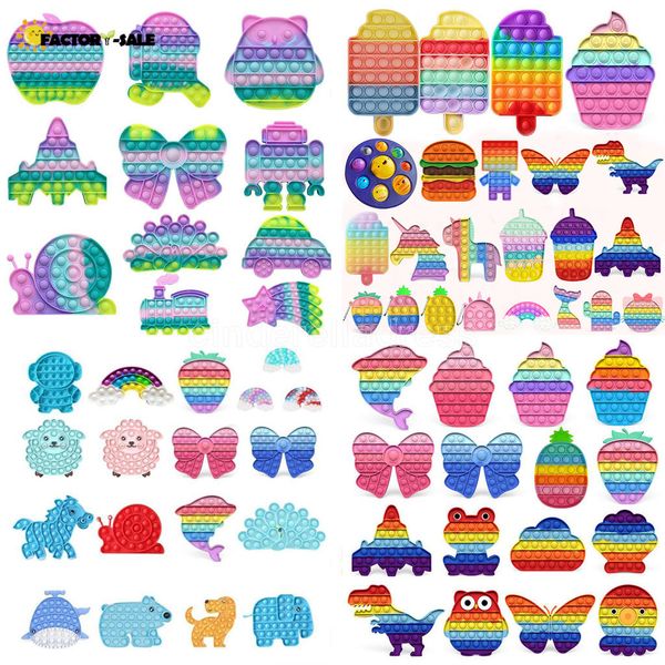 

Rainbow Push Fidget Toy Sensory Push Bubble Fidget Sensory Autism Special Needs Anxiety Stress Reliever for Office Workers Fluorescence FY11