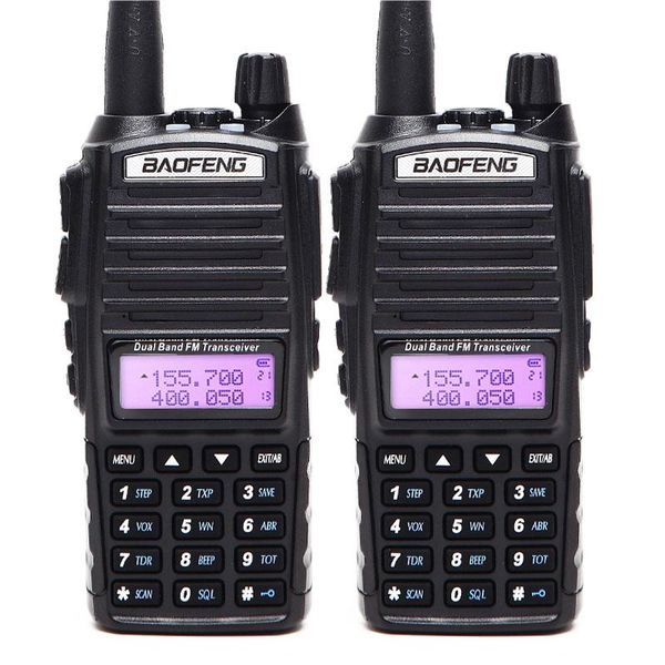 

walkie talkie 2pcs baofeng uv-82t tri-band 136-174/220-260/400-470mhz ham handheld portable two way radio uv82transceiver