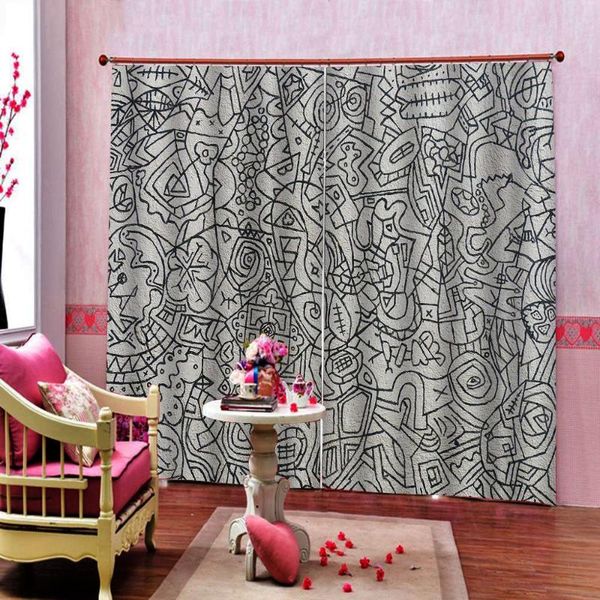 

curtain & drapes nordic minimalism abstract line geometry polyester fabric for living room bedroom restaurant bar blackout decor