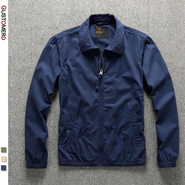 

men's jackets gustomerd solid color basic men casual windproof lapel outdoor sports jacket for autumn fashion mens bomber, Black;brown