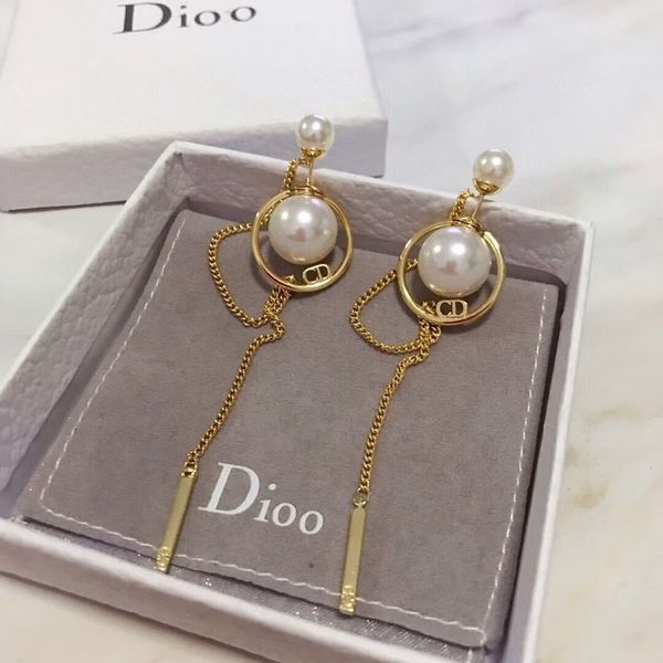 

70% off outlet online 2021 new size pearl tassel earrings, Golden