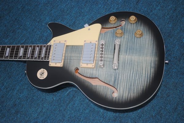 

custom electric guitar yellow color golden hardware arch back flamed maple factory direct guitarra