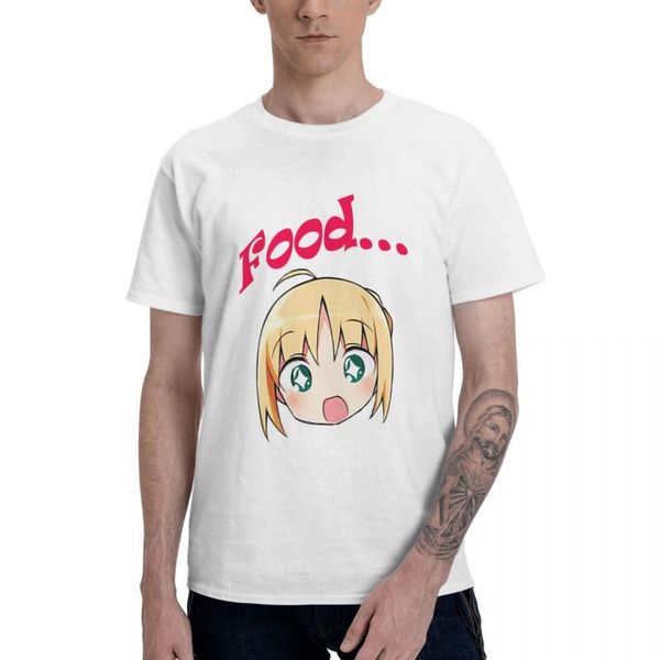 

men's t-shirts anime fate saber aesthetic clothes basic short sleeve t-shirt graphic funny, White;black