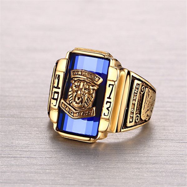 

lian sheng's new fashion tiger head men's ring, Golden;silver