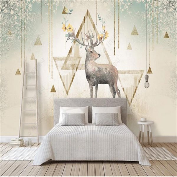 

wallpapers custom nordic moose 3d murals bedroom abstract sofa tv background wall papers living room for home decor