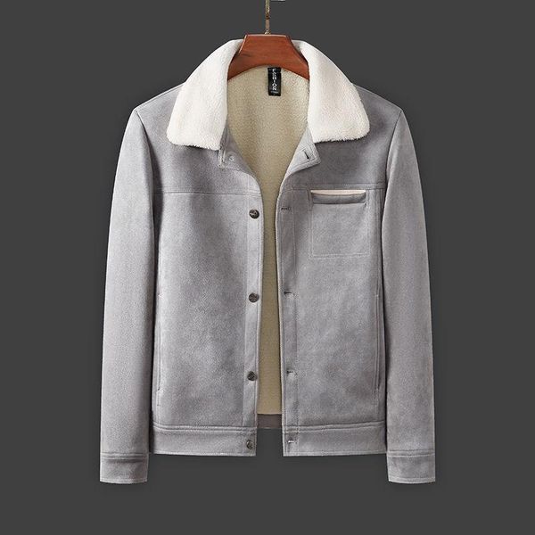 

men's jackets deerskin velvet leather jacket 2021 autumn winter korean plus thick casual motorcycle clothes, Black;brown