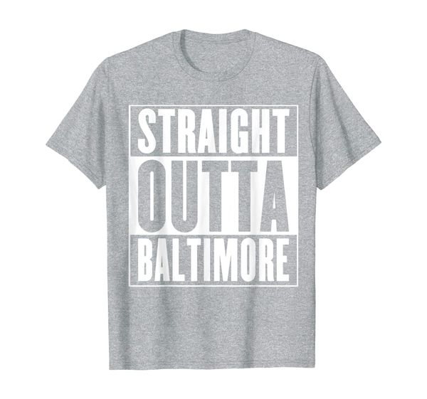 

straight outta baltimore t-shirt, White;black