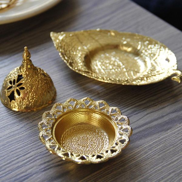 

ramadan incense burner arab hand-held leaf shaped tray aroma diffuser arabic classical style holder for meditation fragrance lamps