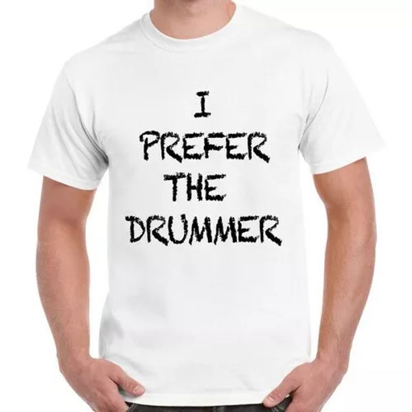 

i prefer the drummer music funny hipster cool gift retro t shirt 2478, White;black