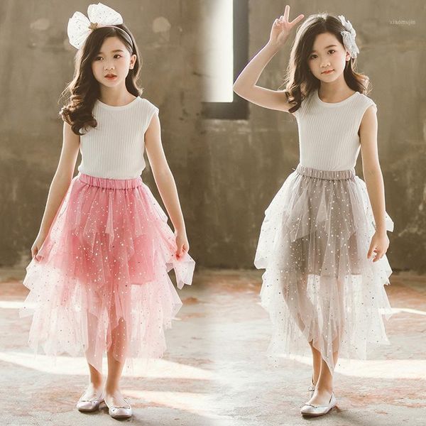 

skirts 2021 kids skirt for girls irregular flash star summer baby girl holiday beach children clothes dancing costume, Blue