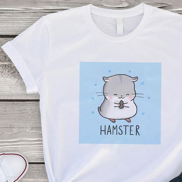 

vestidos white and grey women t shirts cute small animals hamster graphic print short sleeve casual student