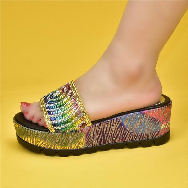 

dress shoes arrival women summer slippers ladies rhinestone pu wedges female casual slingbacks sandals comfortable platform woman, Black