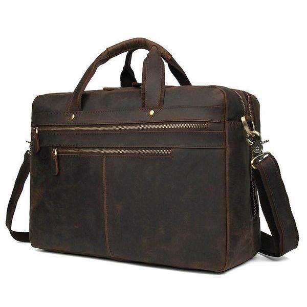 

briefcases grade office handbag male 769 men's vintage real crazy case horse leather briefcase messenger shoulder portfolio lapbag