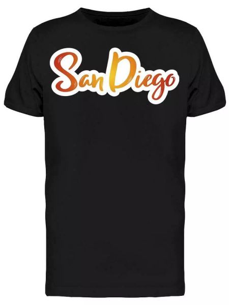 

san diego - hand drawn sign tee men's -image by shutterstock, White;black