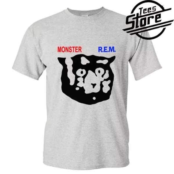 

new r.e.m monster logo men's grey t-shirt size s-3xl, White;black