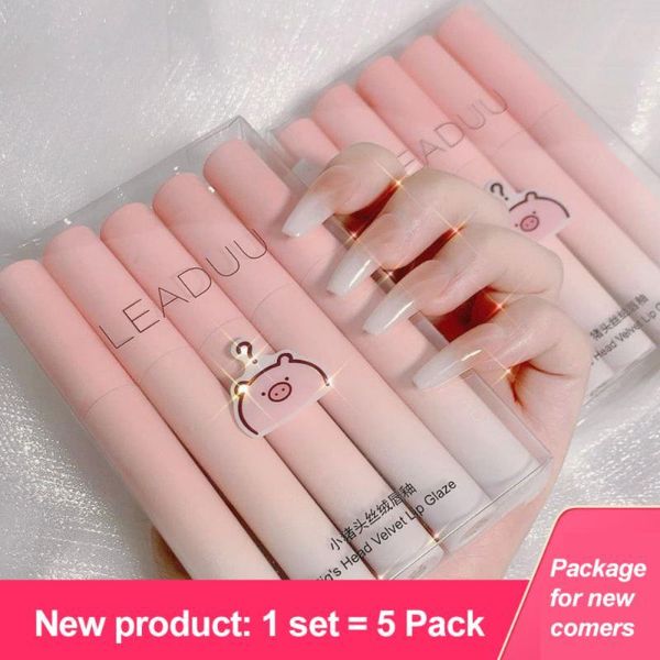 

lip gloss 5pc matte sticks set velvet waterproof non-fading lightweight lipstick moisturizer stick cosmetic tslm1