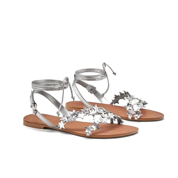 

sandals 2021 summer flip flops strappy female casual flats vacation beach shoes women students ankle strap flat sandalias slides, Black