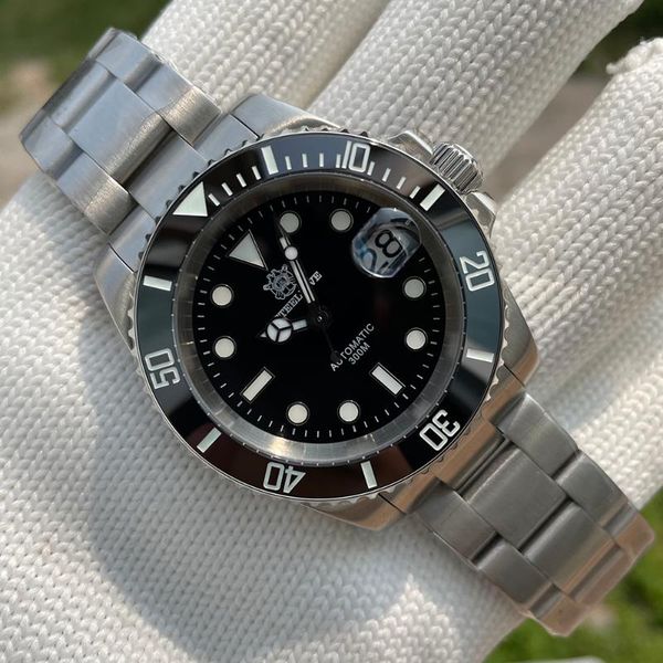 

wristwatches steeldive sd1953 41mm 316l stainless steel case 30atm water resistant nh35 automatic mens dive watch reloj with ceramic bezel, Slivery;brown