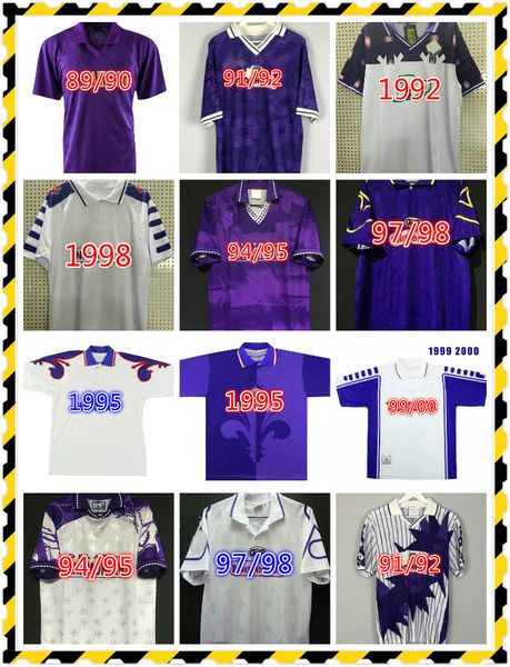

retro 1991 1992 1993 1994 1995 1996 1997 fiorentina soccer jerseys batistuta rui costa custom vintage 1998 1999 football shirt camisas de fu, Black;yellow