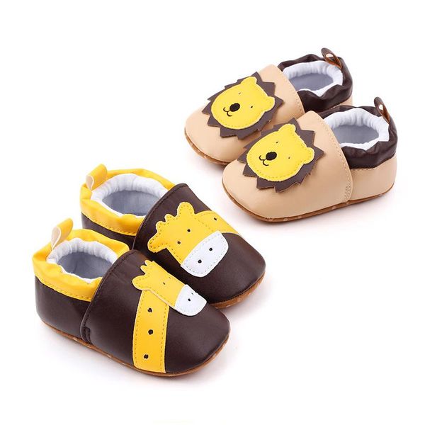 

first walkers cartoon baby shoes pu leather animal born girl boy spring autumn soft sole non slip infant toddler