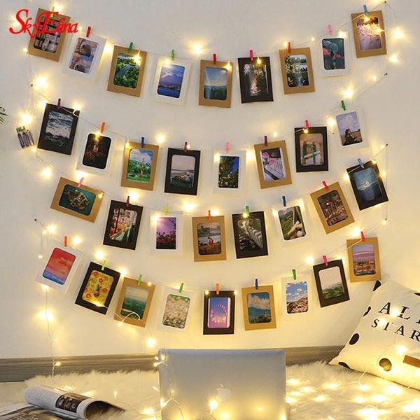 

christmas decorations 1-10m led lights string po clips hanging pictures fairy clip bedroom dorm room decoration lamps 5z