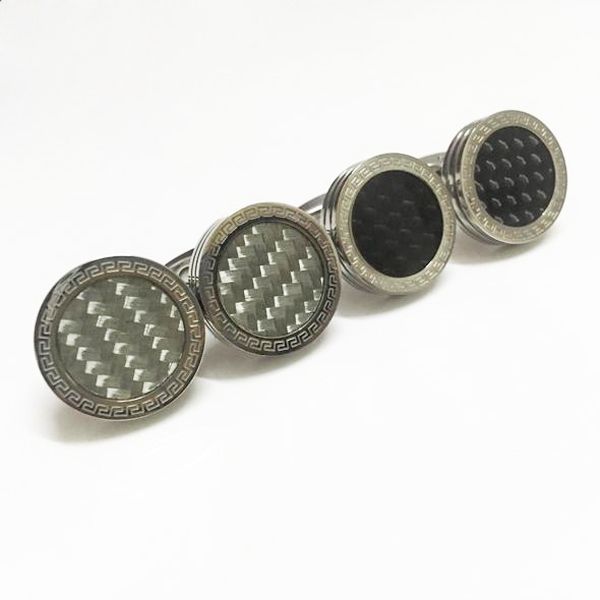 

gift stainless steel cufflinks sleeve nail men cuff link french's cuff glass surface fiber 1 pair, Silver