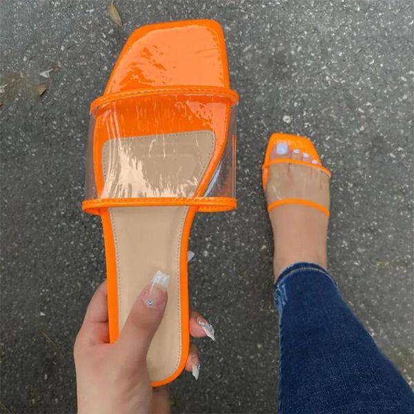 

slippers women sandals flip flops flats shoes summer fashion square toe wedges outdoor woman slides lady casual female, Black