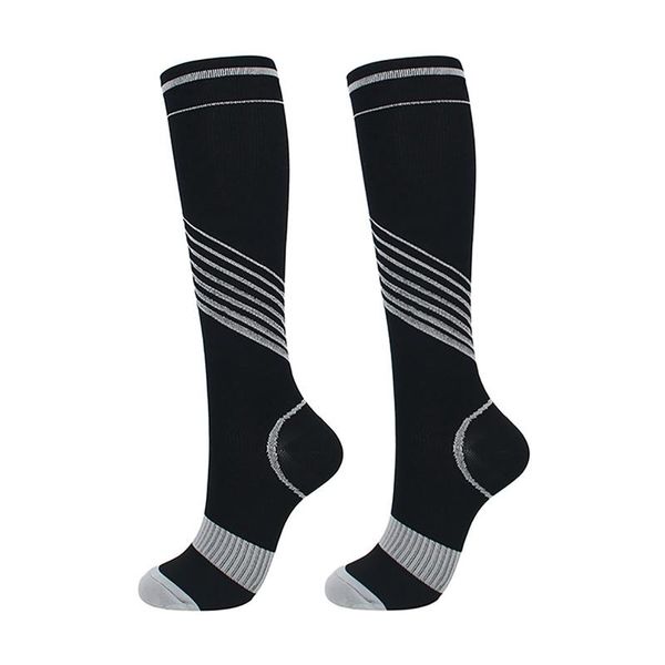 

sports socks h compression knee high/long elastic printed polyester nylon hosiery footwear accessories pro, Black