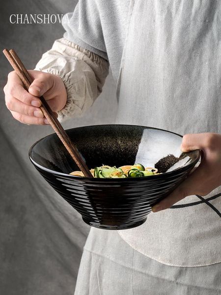 

bowls chanshova large capacity 1400 ml kiln random texture ceramic bowl noodle salad soup tableware china porcelain g067
