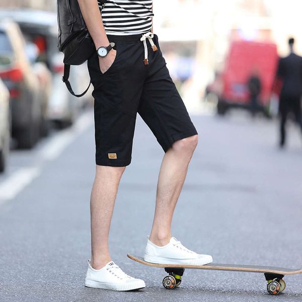 

shorts pants men's summer casual shorts casual capris korean fashion youth, White;black