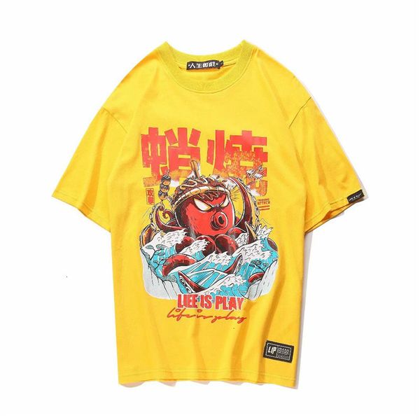

fashion street men's t-shirts brand hip hop spoof printing loose half sve cloth short t-shirt, White;black