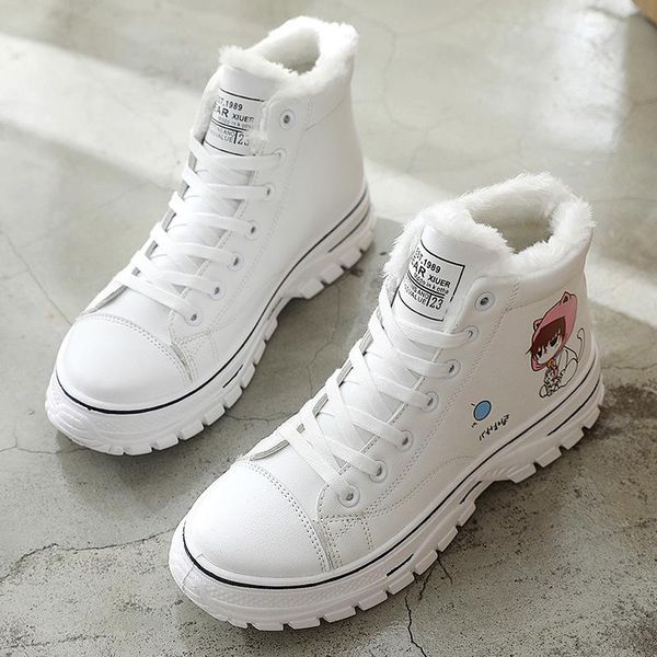 

boots women's winter warmth and velvet 2021 all-match shoes student snow, Black